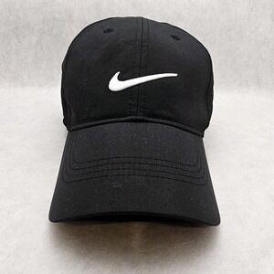 Nike Hat Adult Dri-Fit Black Legacy91 Swoosh Embroidered Strap Golf